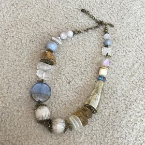 TRESKA/VINTAGE-COASTAL COLORS- MULTI SIZE BEADED NECKLACE